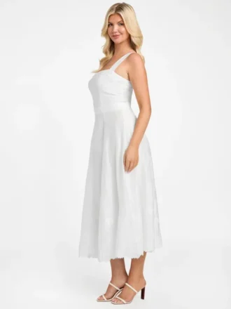 Eco Mindy geborduurde midi-jurk