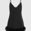 Eco Mini Feather Slip Dress