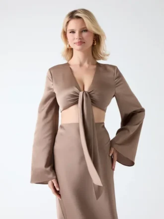 Eco Monica top met strik aan de voorkant