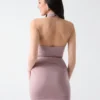 Eco Olivia haltertop met gekruiste voorkant Eco Olivia haltertop met gekruiste voorkant