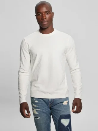 Eco Peony Jacquard T-shirt met ronde hals
