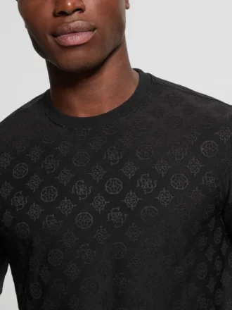 Eco Peony Jacquard T-shirt met ronde hals