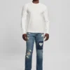 Eco Peony Jacquard T-shirt met ronde hals