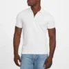 Eco Percy-polo met textuur en rits