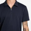 Eco Percy-polo met textuur en rits