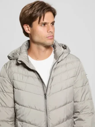 Eco-pufferjas met capuchon