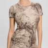Eco Simonne jurk met gerimpelde knopen Eco Simonne jurk met gerimpelde knopen