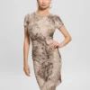 Eco Simonne jurk met gerimpelde knopen Eco Simonne jurk met gerimpelde knopen