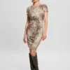 Eco Simonne jurk met gerimpelde knopen Eco Simonne jurk met gerimpelde knopen