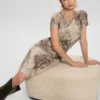 Eco Simonne jurk met gerimpelde knopen Eco Simonne jurk met gerimpelde knopen