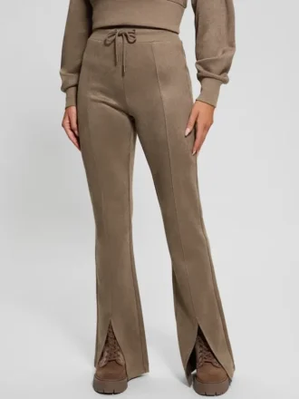 Eco suède scuba-gebreide broek