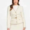 Eco Sue Bouclé-blazer met riem Eco Sue Bouclé-blazer met riem