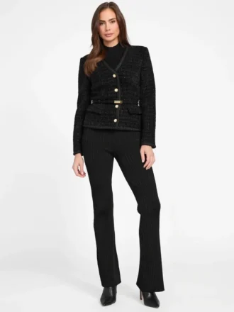 Eco Sue Bouclé-blazer met riem