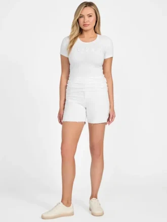 Eco T-shirt met ronde hals en pailletten