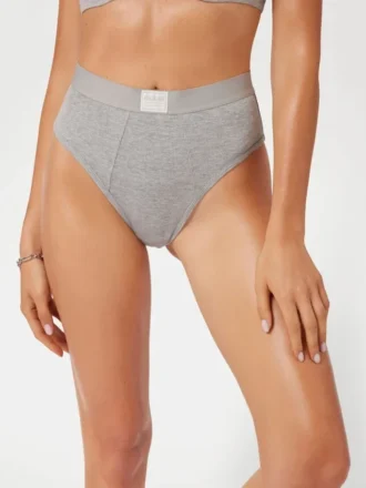 Eco Tessa geribbelde Braziliaanse slip met hoge taille