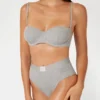 Eco Tessa geribbelde Braziliaanse slip met hoge taille Eco Tessa geribbelde Braziliaanse slip met hoge taille