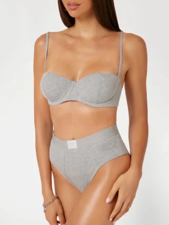 Eco Tessa geribbelde Braziliaanse slip met hoge taille