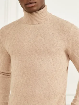 Eco-trui met ruitmotief en col