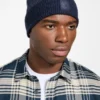 Eco tweekleurige geribde beanie