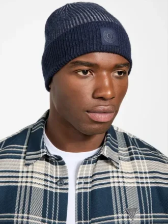 Eco tweekleurige geribde beanie