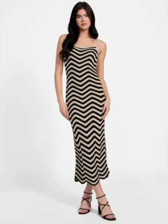Eco Vera jurk met chevronpatroon