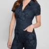 Eco Yuri bedrukte denim jumpsuit Eco Yuri bedrukte denim jumpsuit
