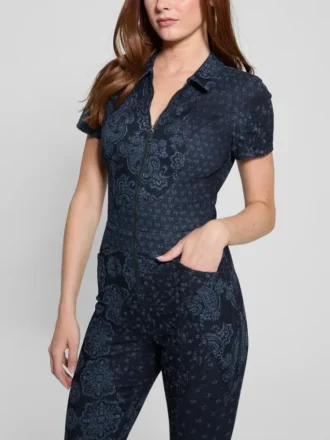 Eco Yuri bedrukte denim jumpsuit