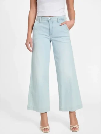Eco Zoya cropped Jeans met wijde pijpen