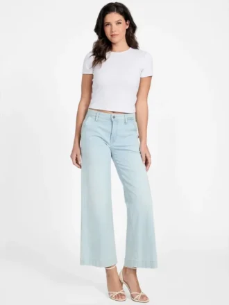 Eco Zoya cropped Jeans met wijde pijpen