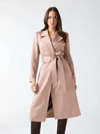 Eleonor satijnen wikkel-trenchcoat