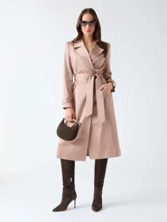 Eleonor satijnen wikkel-trenchcoat