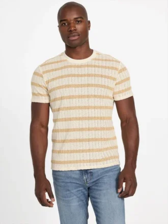 Elon T-shirt met textuur en ronde hals