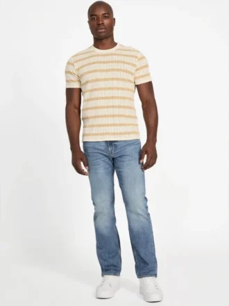 Elon T-shirt met textuur en ronde hals