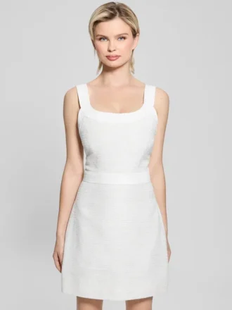 Elsie tweed- en denimjurk