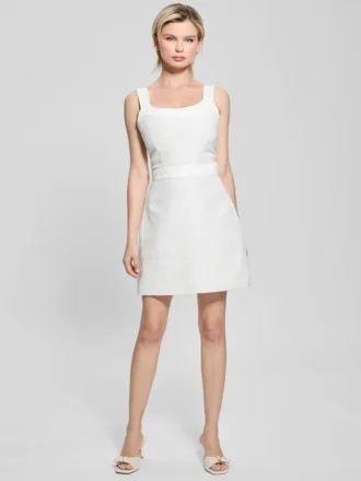 Elsie tweed- en denimjurk