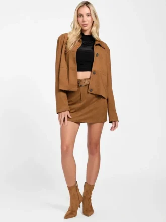 Erin mini-rok van imitatiesuède