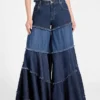 Escape Tiered Patchwork Wide Leg Jeans Escape Tiered Patchwork Wide Leg Jeans