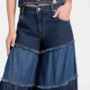 Escape Tiered Patchwork Wide Leg Jeans Escape Tiered Patchwork Wide Leg Jeans