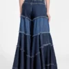 Escape Tiered Patchwork Wide Leg Jeans Escape Tiered Patchwork Wide Leg Jeans