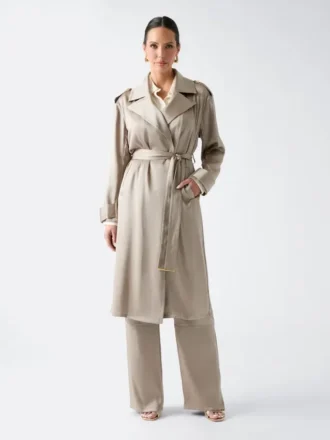 Eva satijnen trenchcoat