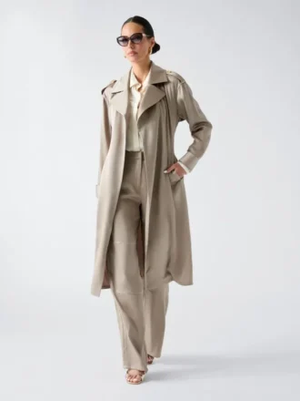 Eva satijnen trenchcoat