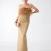 Evita-jurk met verenbandage