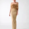 Evita-jurk met verenbandage