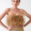 Evita-jurk met verenbandage