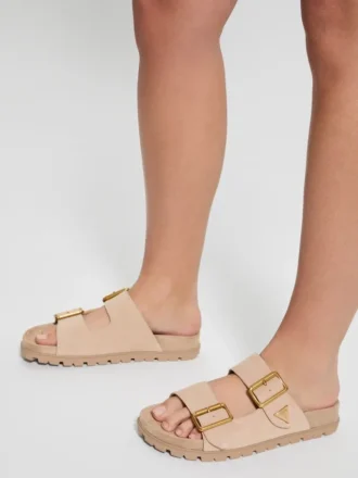 Fasten suède Sandalen