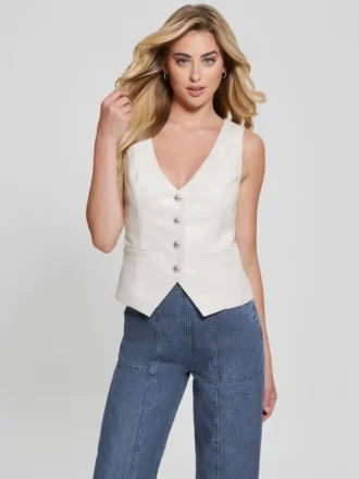 Fatima gilet van imitatieleer