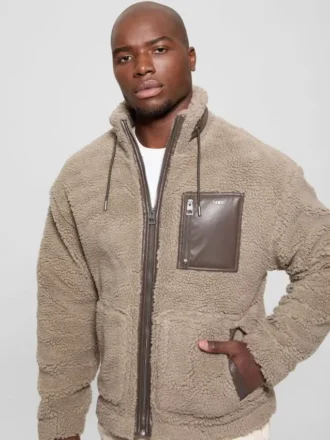 Faux-Sherpa-jas met doorlopende rits