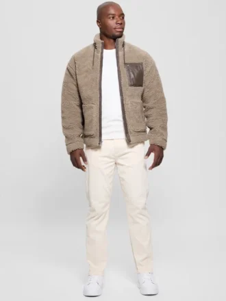 Faux-Sherpa-jas met doorlopende rits