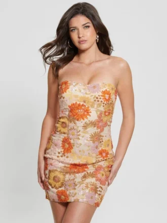 Fia jurk met bloemenprint en pailletten