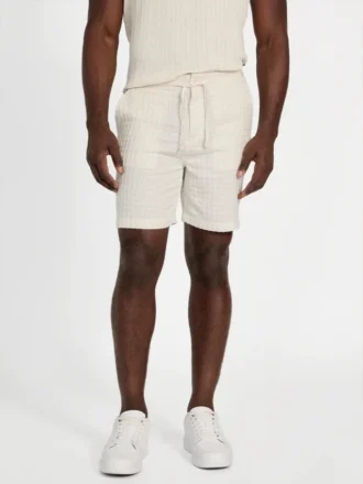Fisher geweven short met textuur